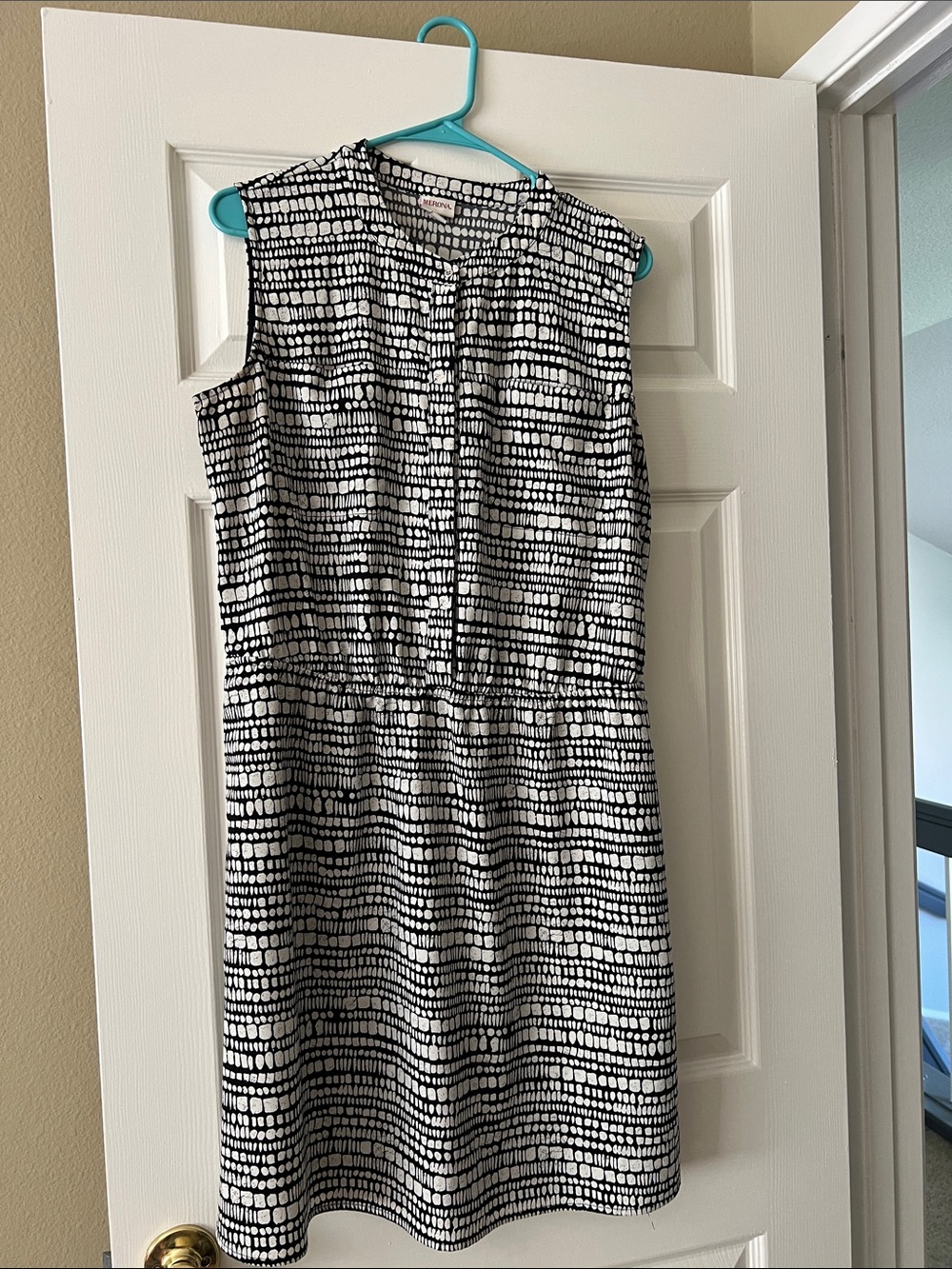 Merona Black and White Sleeveless Printed Dress